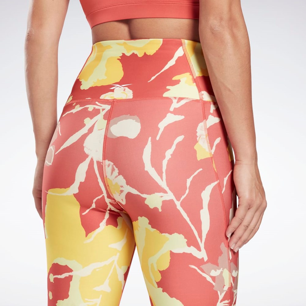 Reebok MYT Printed Leggings Rhodonite | YNAJ-41308