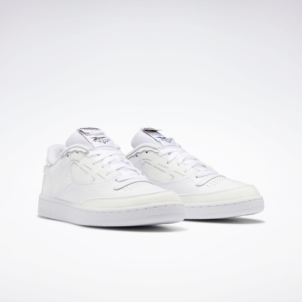 Reebok Maison Margiela Club C Memory Of Shoes Białe Czarne Białe | DUPA-36974