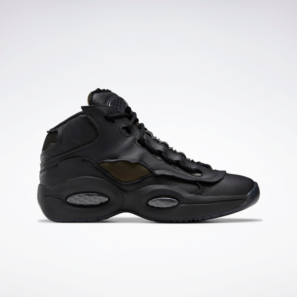 Reebok Maison Margiela Question Mid Memory Of Basketball Shoes Czarne Białe Czarne | AVIP-74158