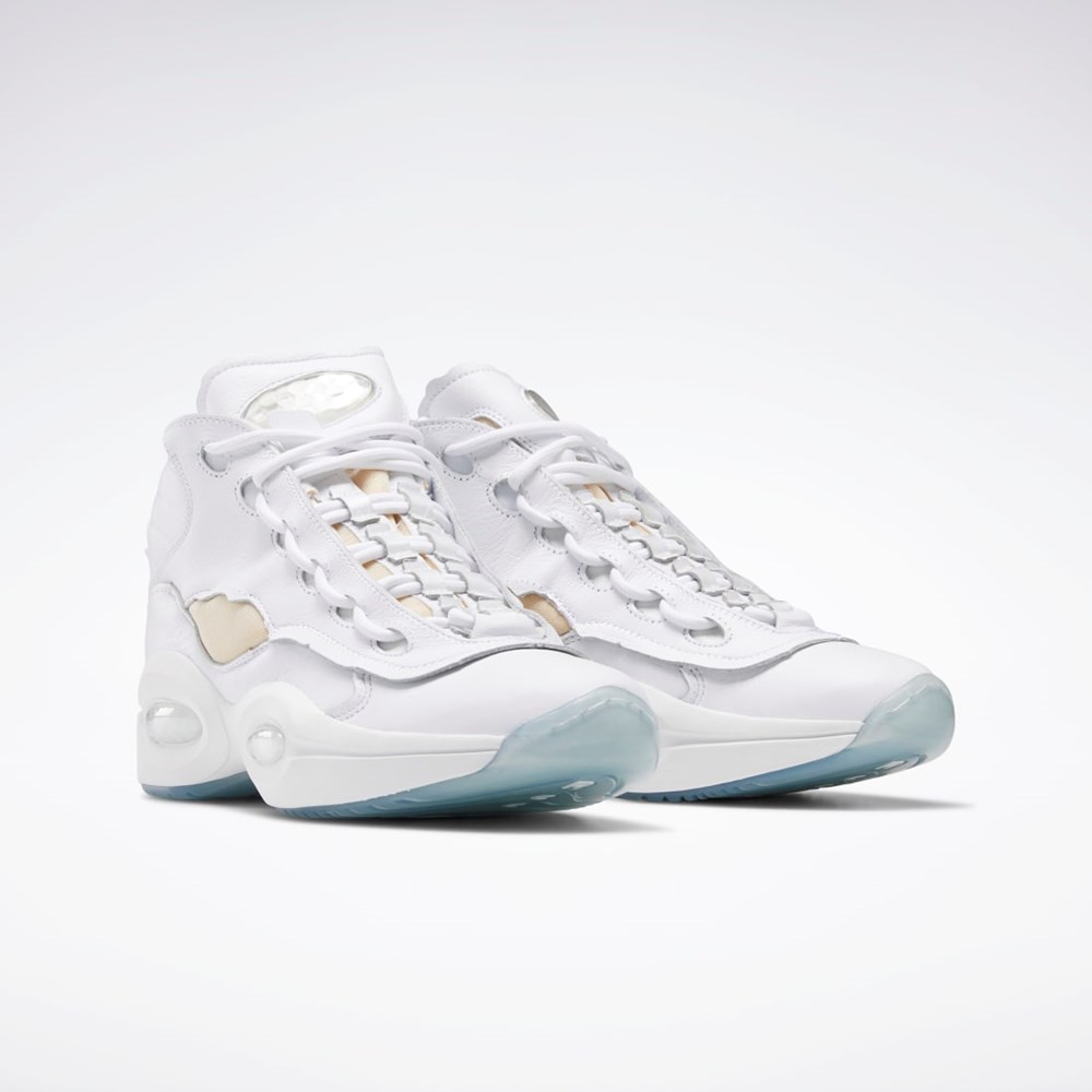 Reebok Maison Margiela Question Mid Memory Of Basketball Shoes Białe Czarne Białe | IULE-24968