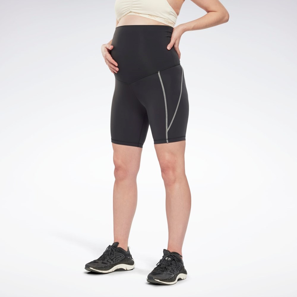 Reebok Maternity Legging Shorts Czarne | HOCM-96310