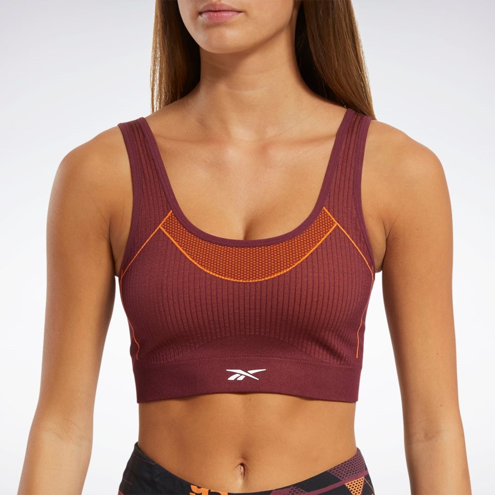 Reebok Meet You There Low-Impact Bra Bordowe | YKFA-23490