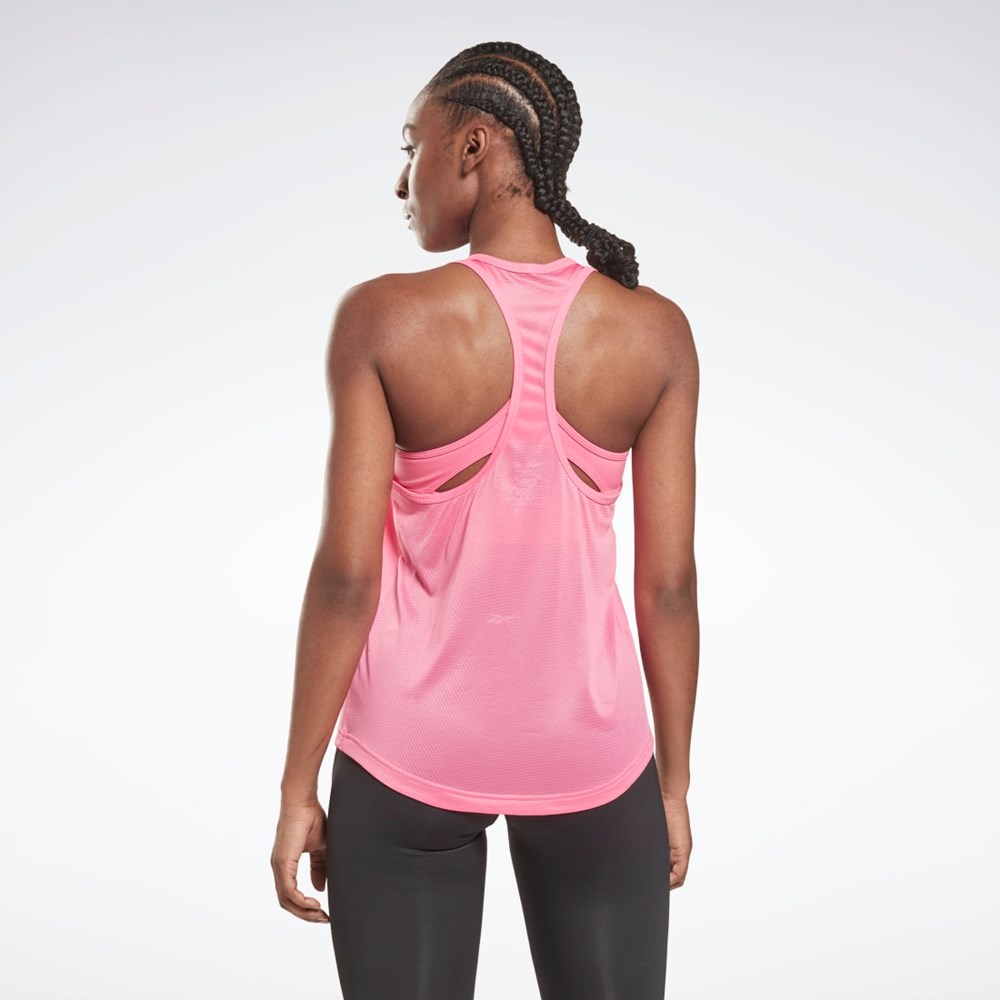 Reebok Mesh Back Tank Top Różowe | MGHL-12643