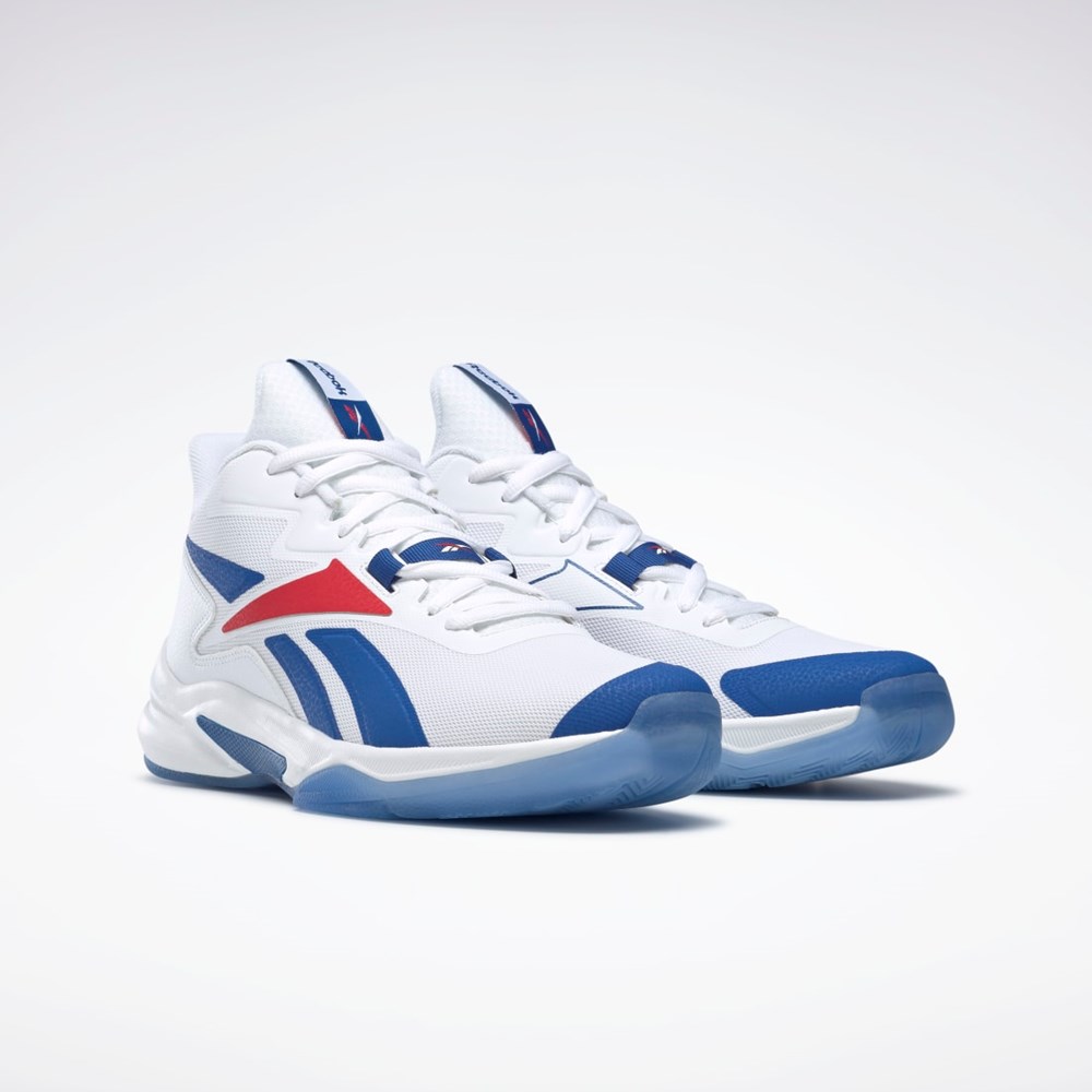 Reebok More Buckets Basketball Shoes Białe Niebieskie Czerwone | TXMQ-05941