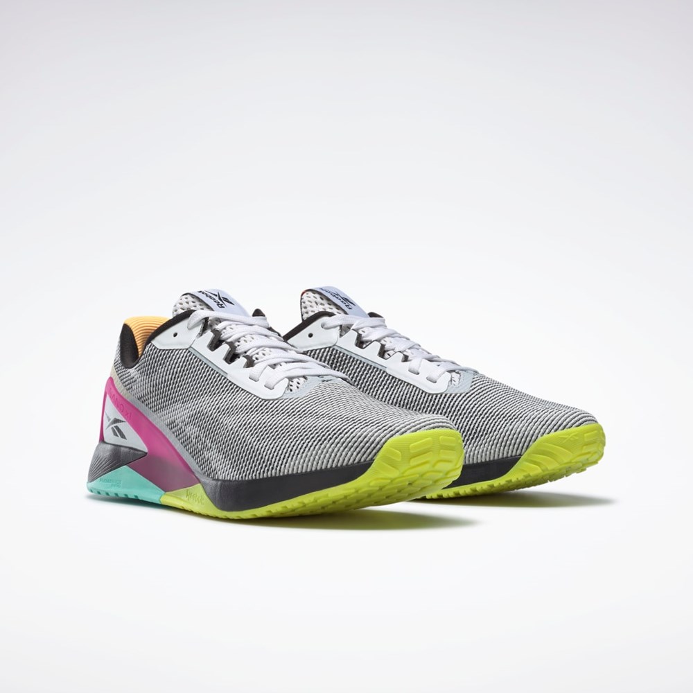 Reebok Nano X1 Grit Treningowe Shoes Białe Czarne Różowe | SRGH-70983