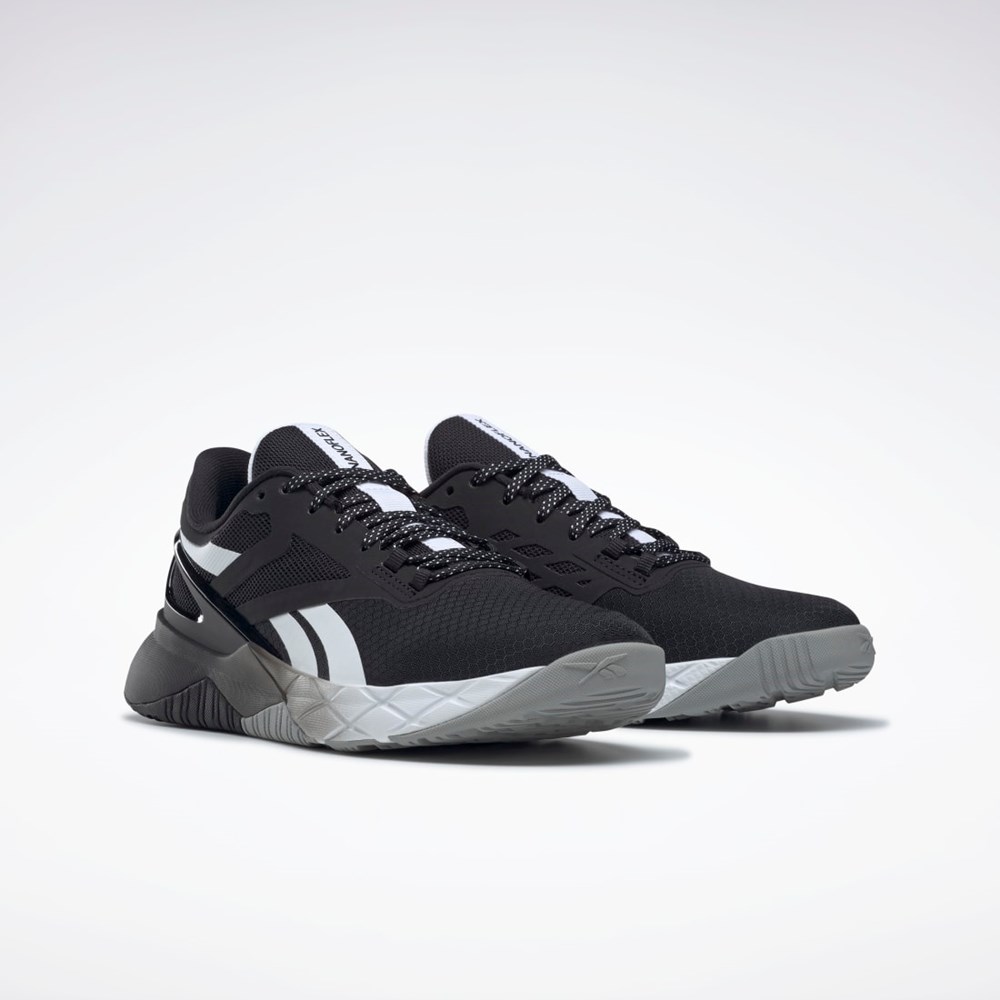 Reebok Nanoflex TR Treningowe Shoes Czarne Białe Szare | NPAX-69871