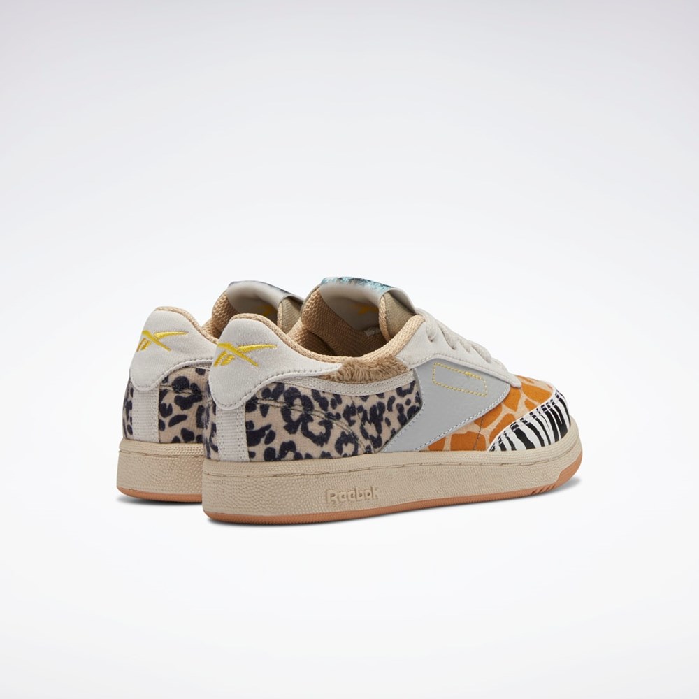 Reebok National Geographic Club C Shoes - Preschool Oatmeal / Sand Stone / Soft Camel | QDFL-86530