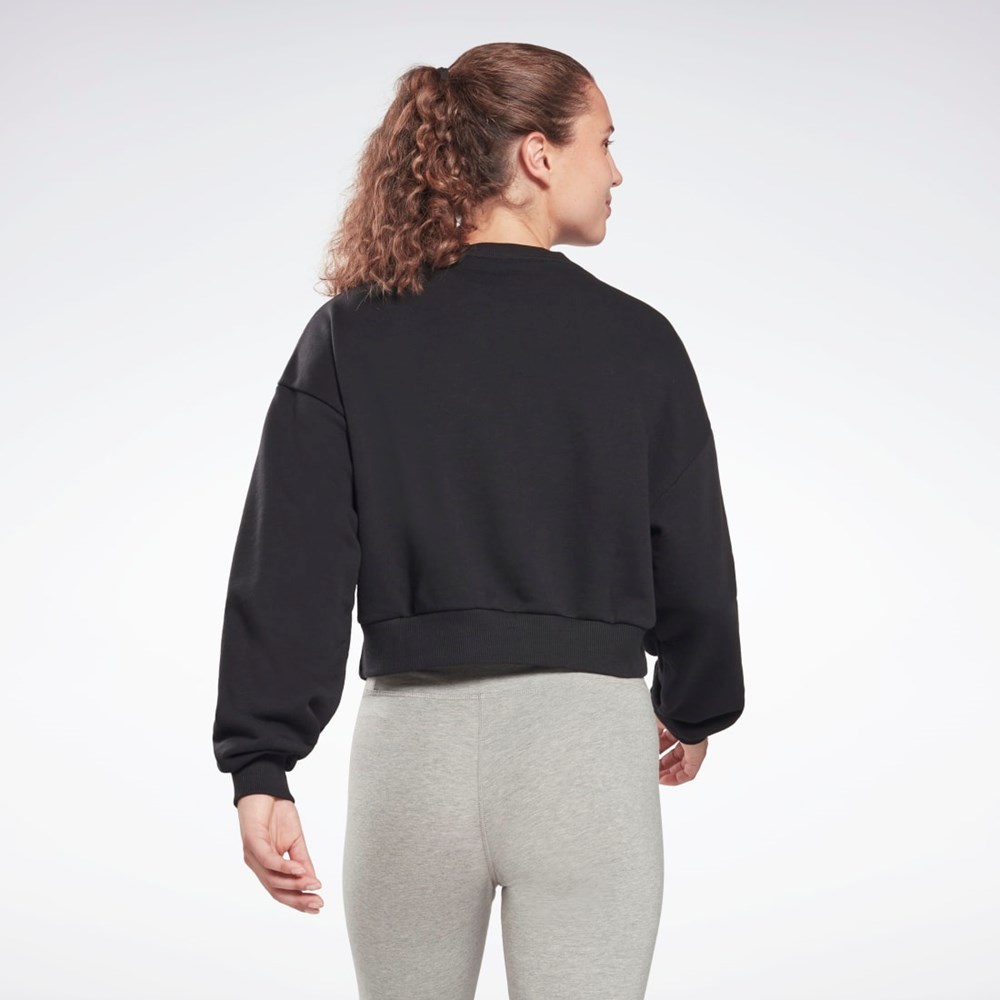 Reebok Piping Crewneck Sweatshirt Czarne | NXQY-89672