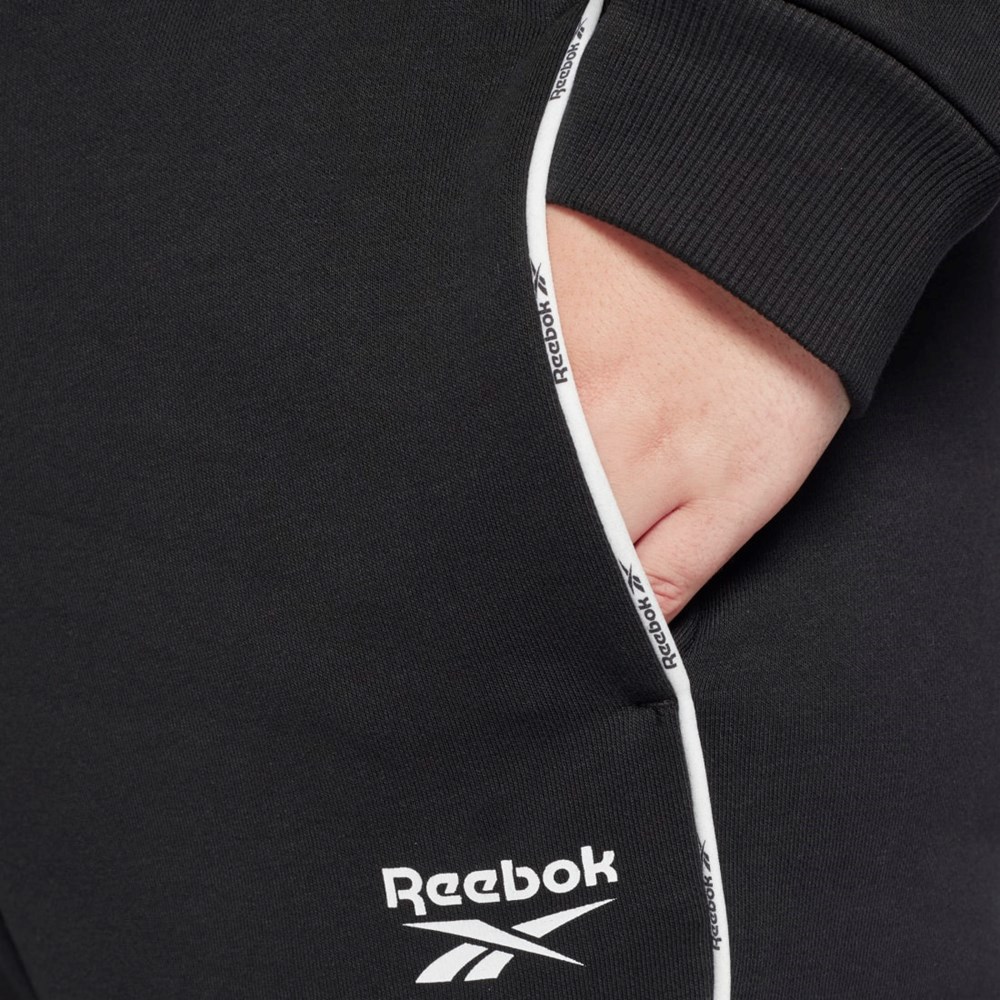 Reebok Piping Joggers (Plus Size) Czarne | GDCZ-15683