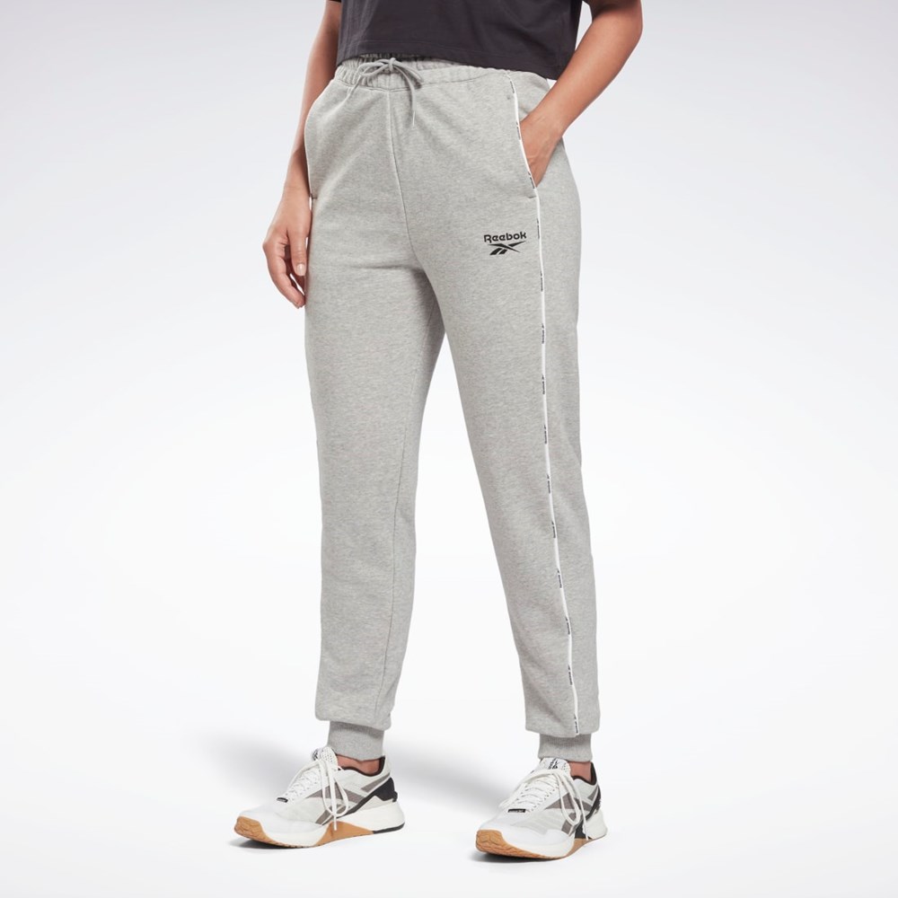 Reebok Piping Joggers Szare | ZXVB-38457