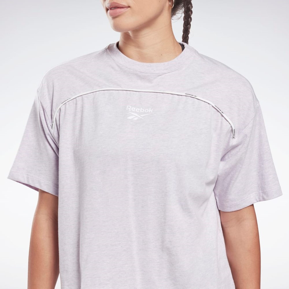 Reebok Piping T-Shirt Quartz Glow Mel | HYEG-90364