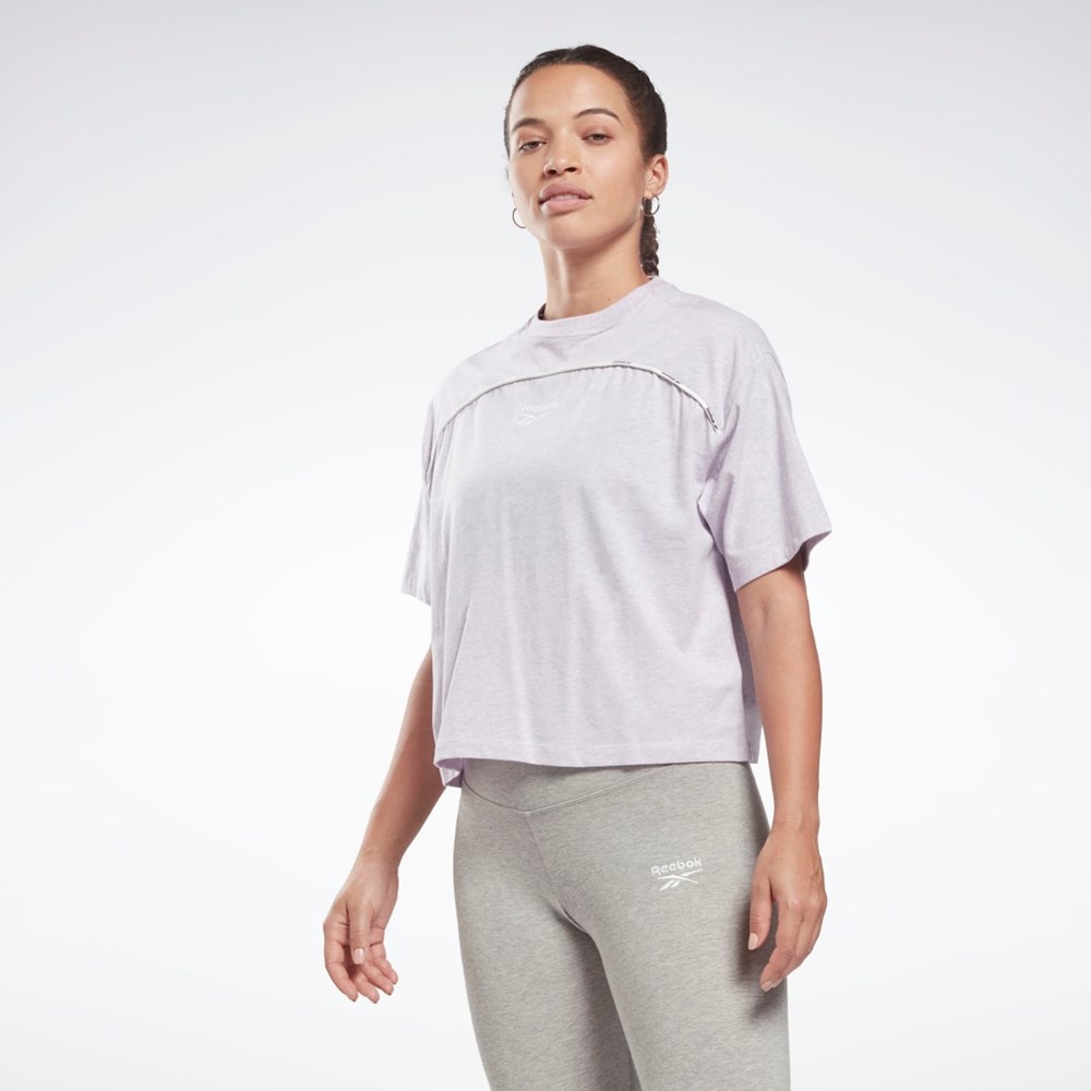 Reebok Piping T-Shirt Quartz Glow Mel | HYEG-90364