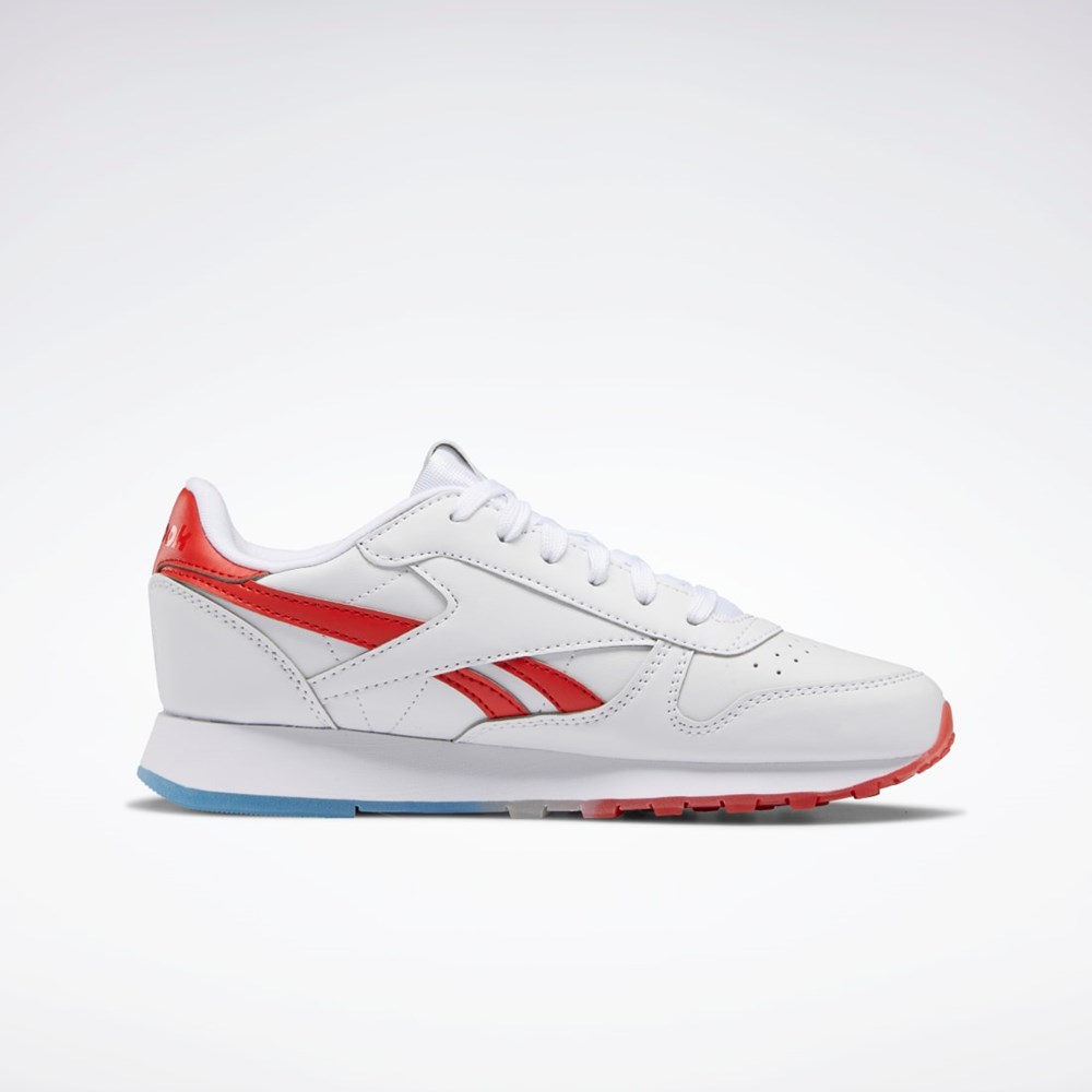 Reebok Popsicle Classic Leather Shoes - Grade School Białe Niebieskie Czerwone | ENKX-23970