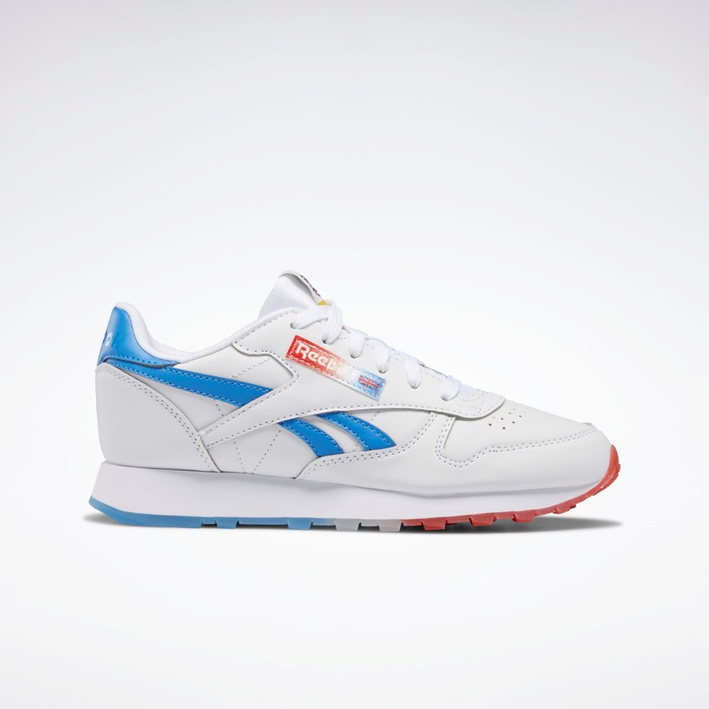 Reebok Popsicle Classic Leather Shoes - Grade School Białe Niebieskie Czerwone | ENKX-23970