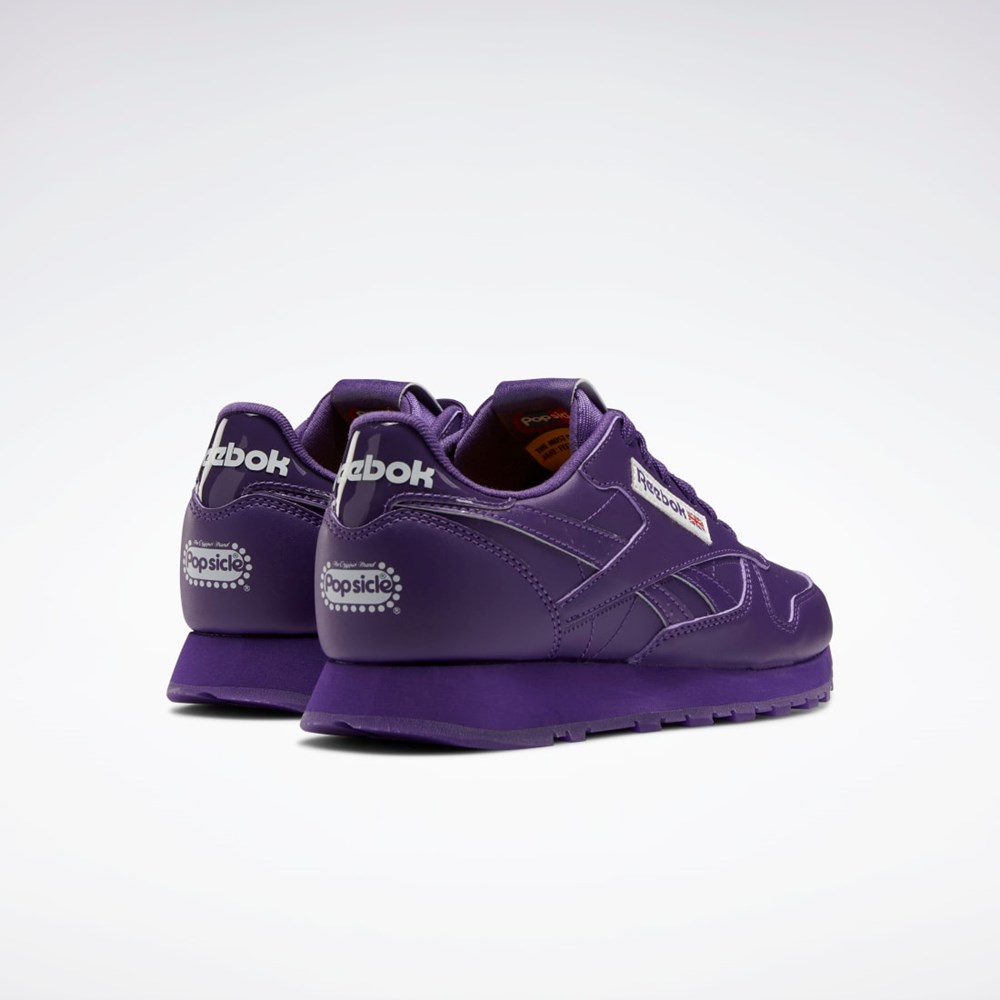 Reebok Popsicle Classic Leather Shoes - Grade School Fioletowe Fioletowe Fioletowe | EOCI-69051