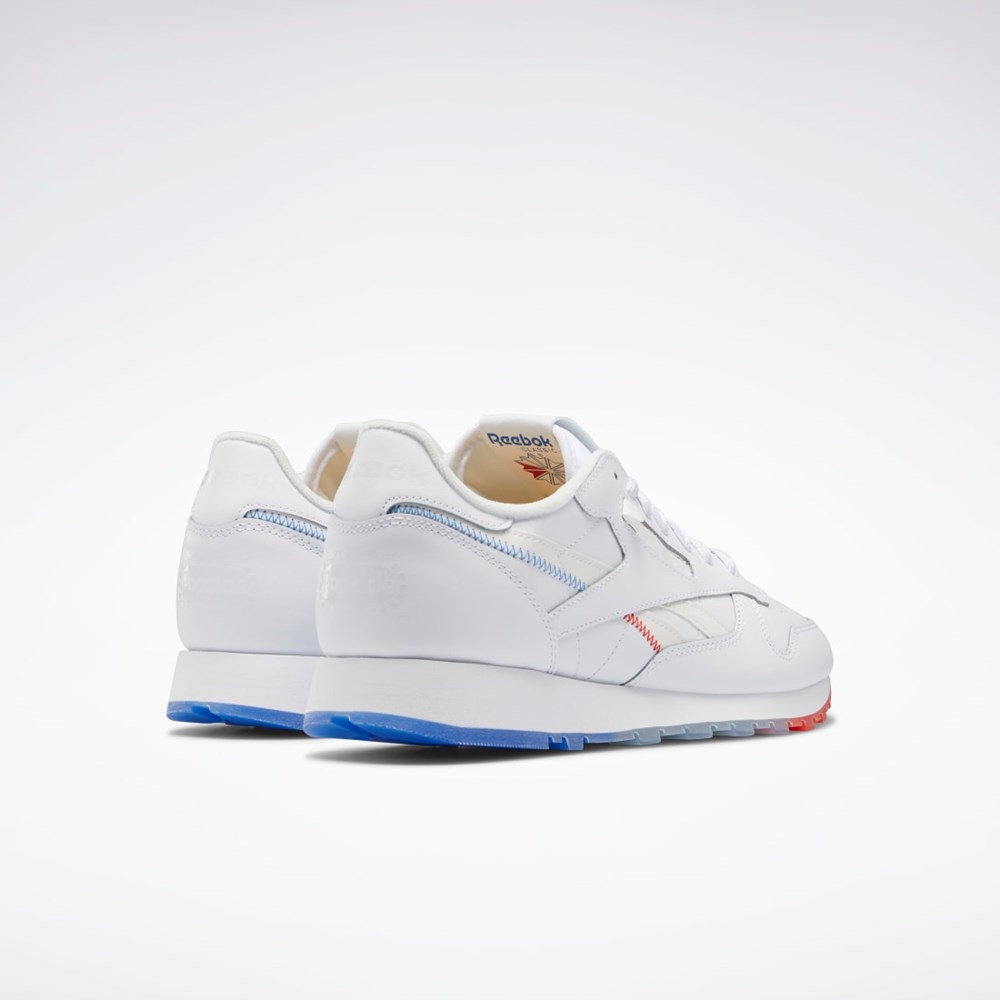 Reebok Popsicle Classic Leather Shoes Białe Niebieskie Czerwone | TFXM-35671