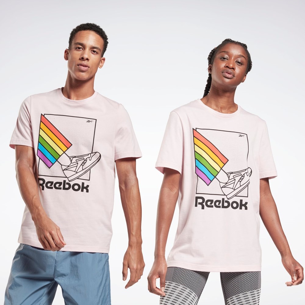 Reebok Pride Grafiką T-Shirt Frost Berry | SOVF-53687