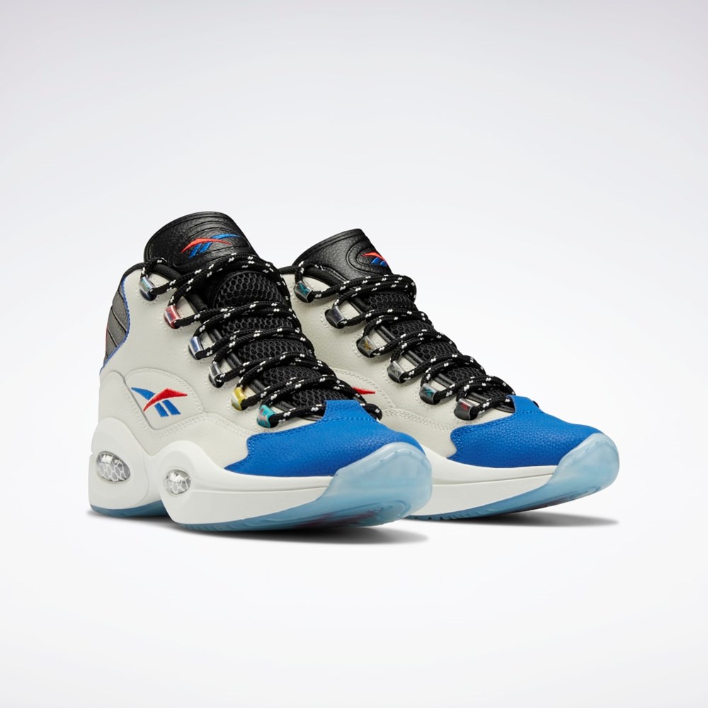 Reebok Question Mid Basketball Shoes Czarne Niebieskie | EACW-59826