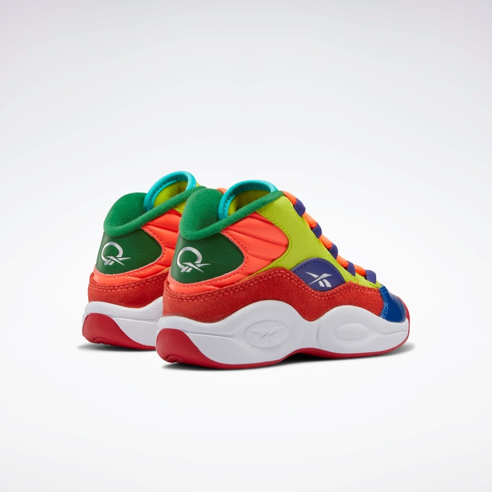 Reebok Question Mid Basketball Shoes - Preschool Pomarańczowe Żółte Fioletowe | XRNJ-54290