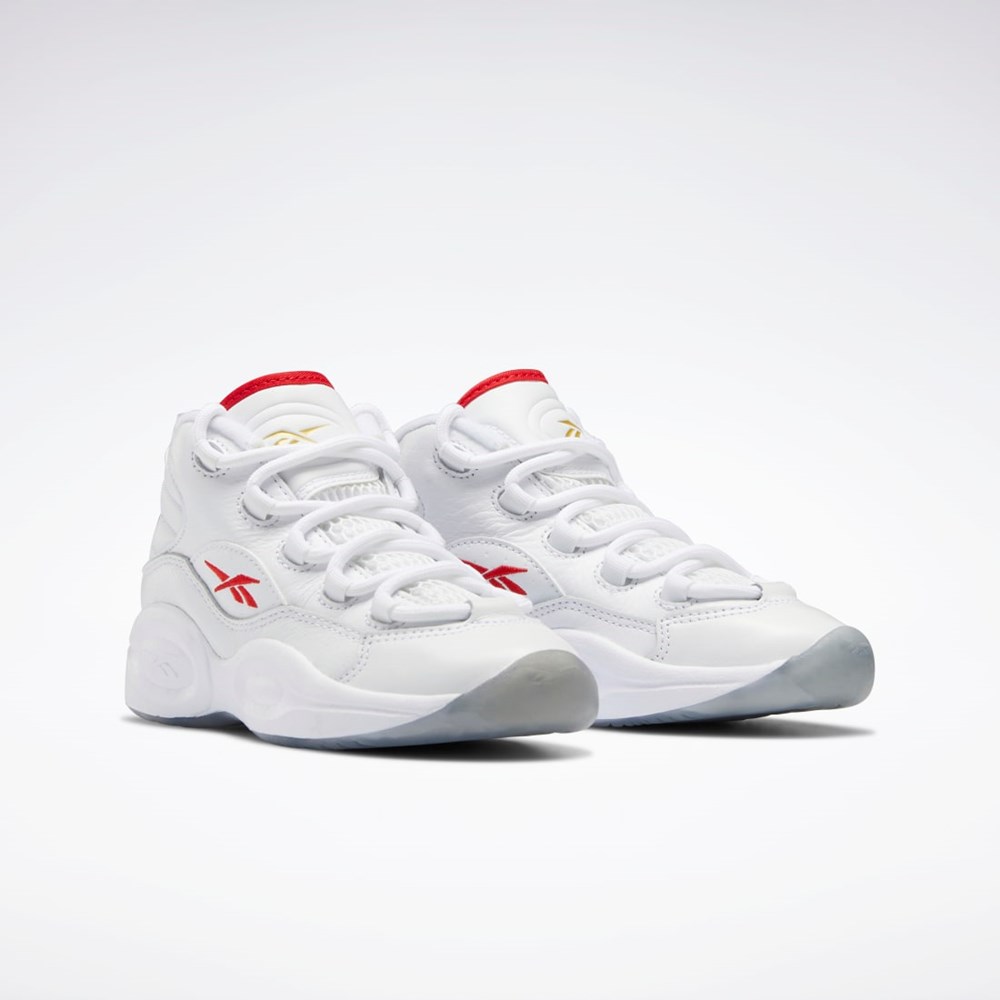 Reebok Question Mid Shoes - Preschool Białe Czerwone Białe | AOPB-20913