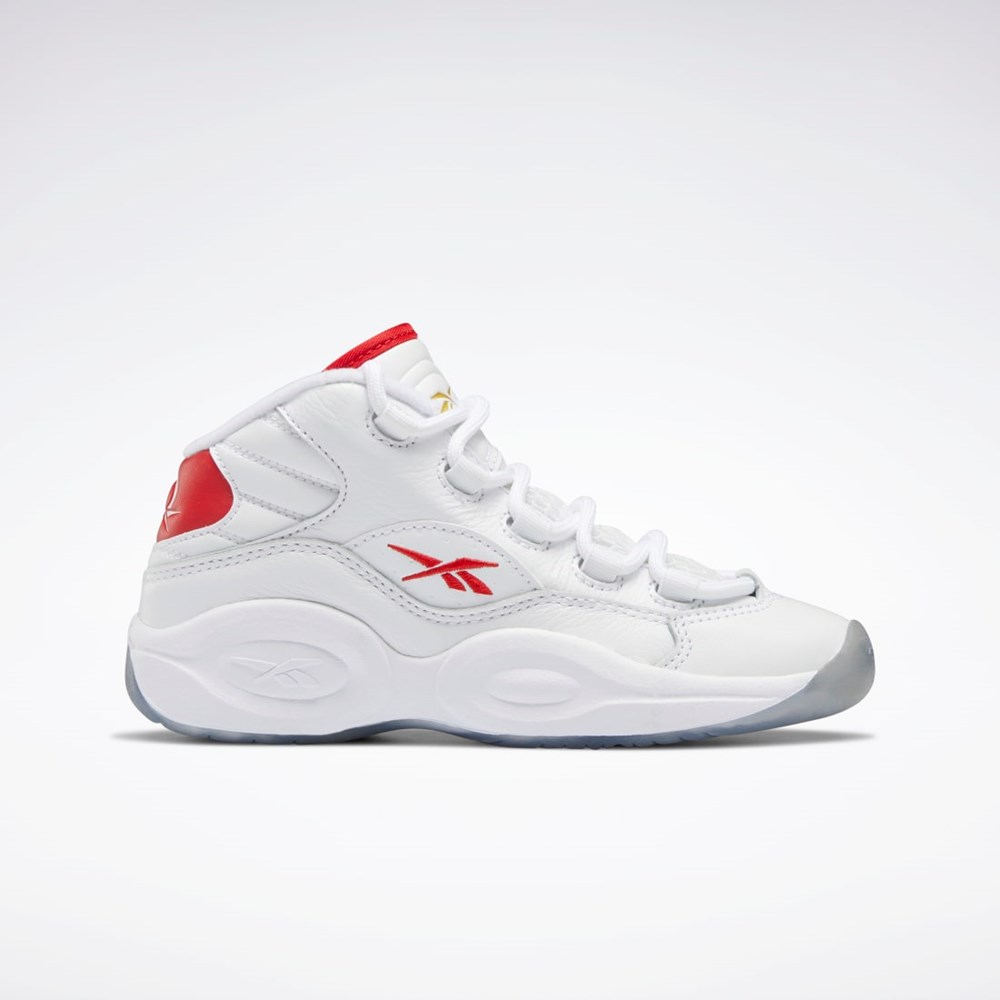 Reebok Question Mid Shoes - Preschool Białe Czerwone Białe | AOPB-20913