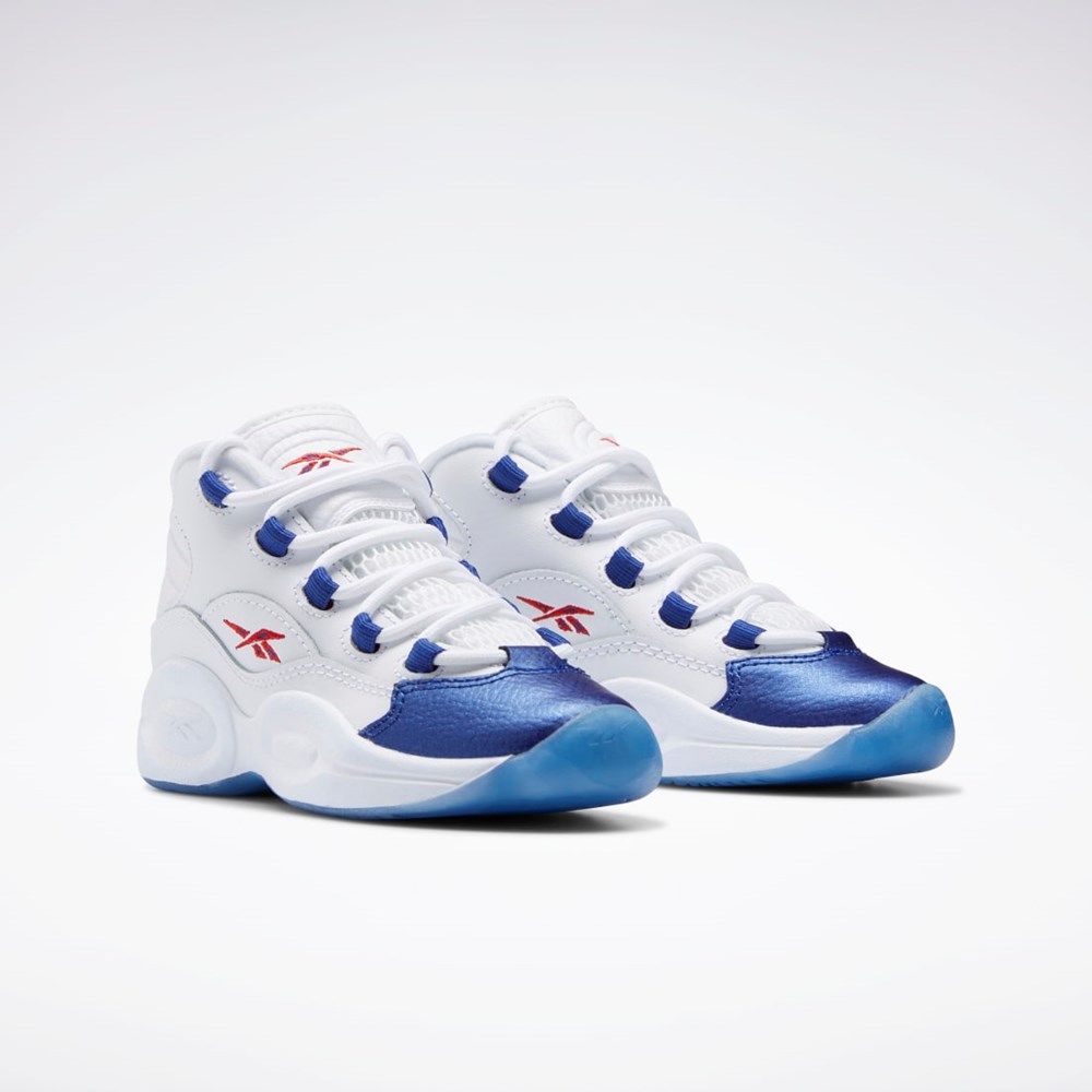 Reebok Question Mid Shoes - Preschool Białe Czerwone | CTDG-09238