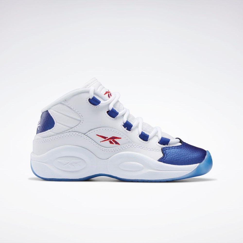 Reebok Question Mid Shoes - Preschool Białe Czerwone | CTDG-09238