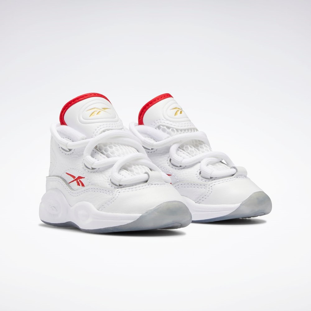 Reebok Question Mid Shoes - Toddler Białe Czerwone Białe | XDOT-03786