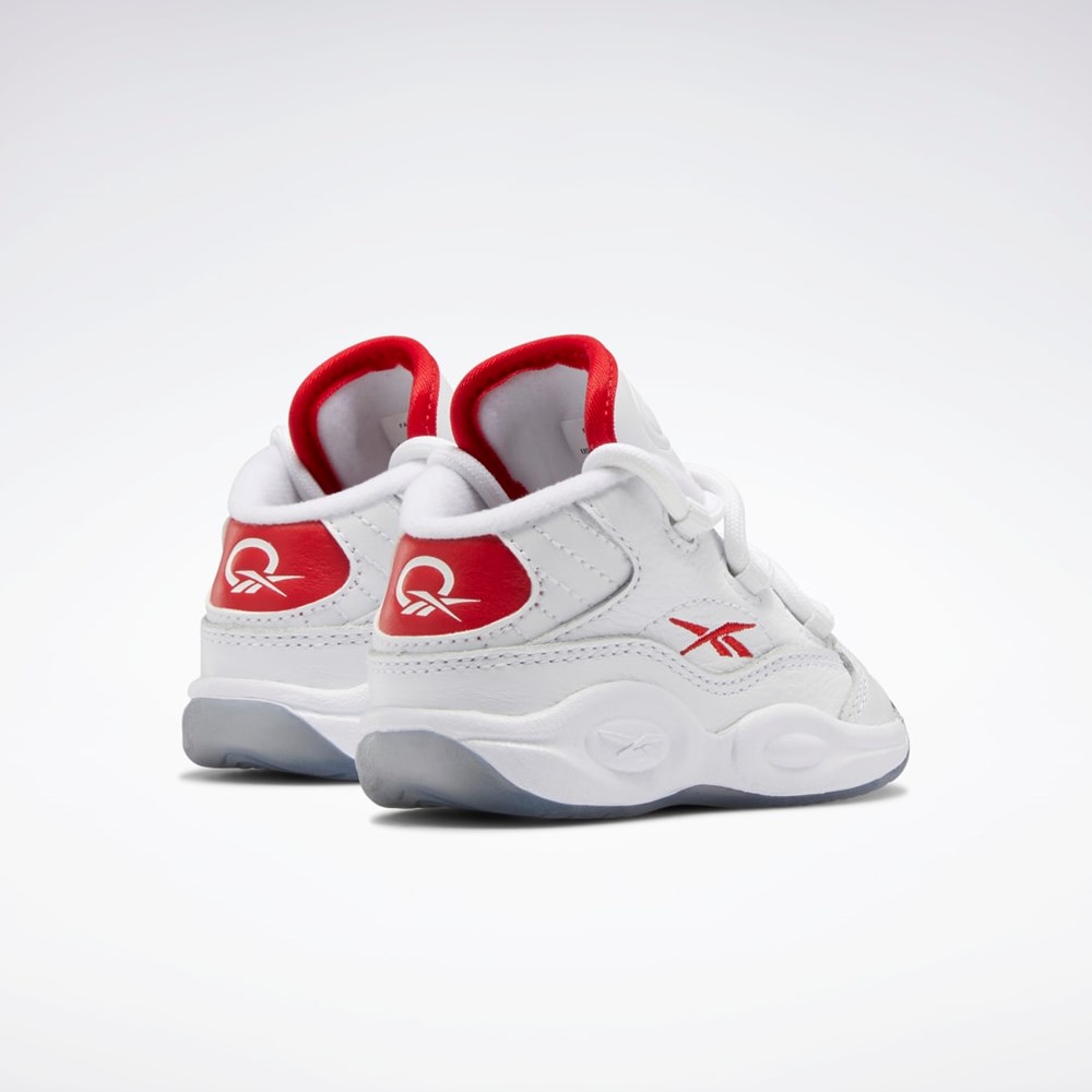 Reebok Question Mid Shoes - Toddler Białe Czerwone Białe | XDOT-03786