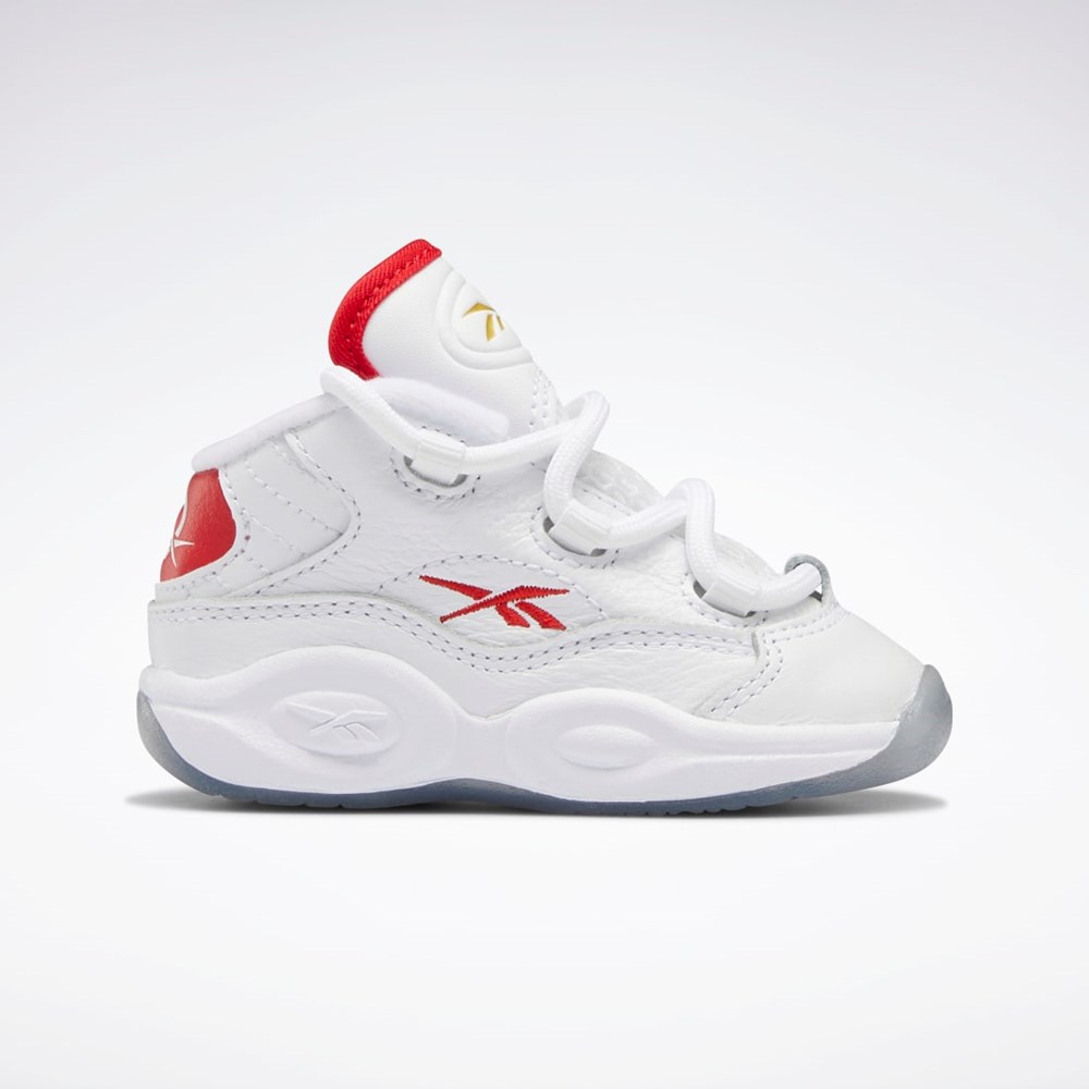 Reebok Question Mid Shoes - Toddler Białe Czerwone Białe | XDOT-03786