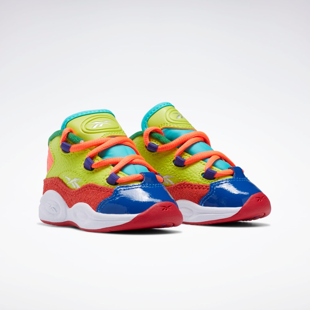 Reebok Question Mid Shoes - Toddler Pomarańczowe Żółte Fioletowe | ARKB-39681