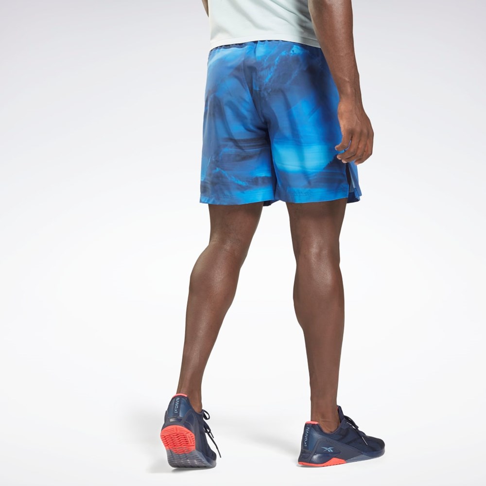 Reebok Reebok Austin Allover Print Shorts Bright Cobalt | XSWA-52980