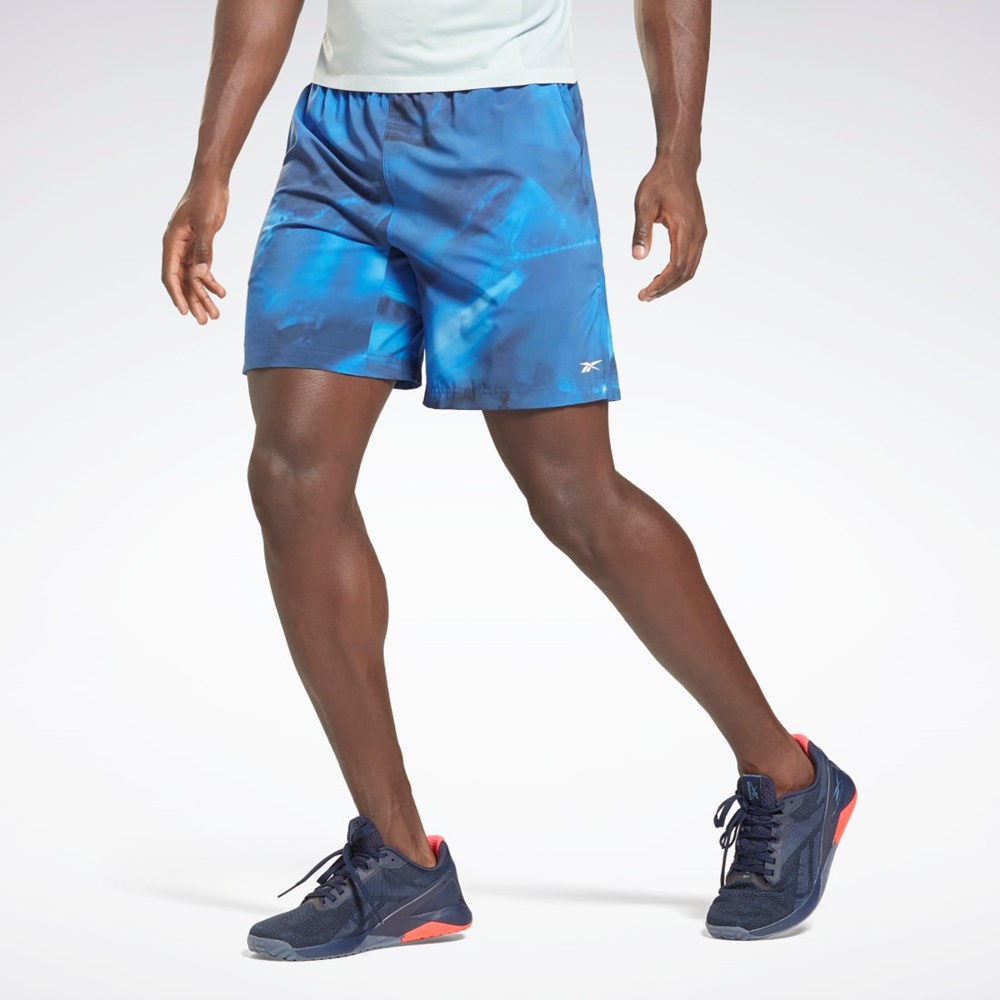 Reebok Reebok Austin Allover Print Shorts Bright Cobalt | XSWA-52980