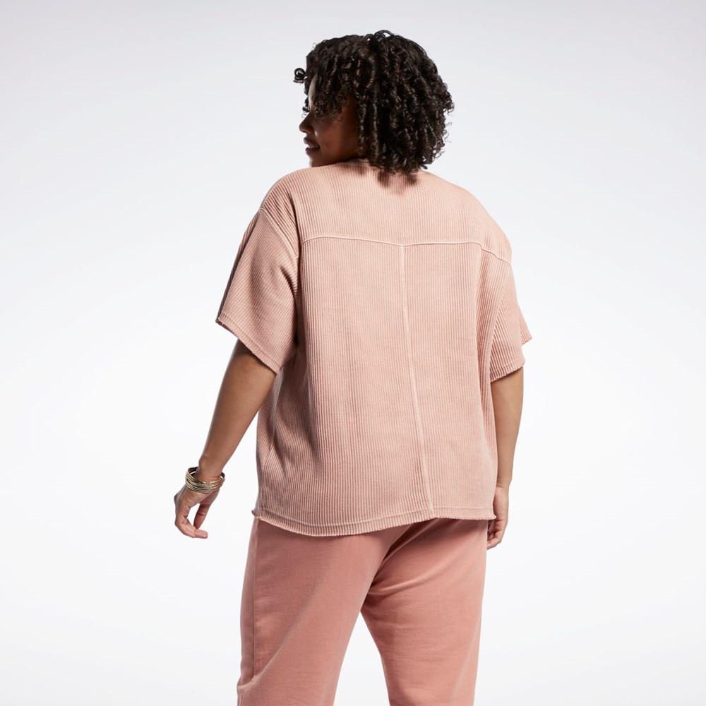 Reebok Reebok Classics Natural Dye Waffle T-Shirt (Plus Size) Koralowe | CXTI-23704