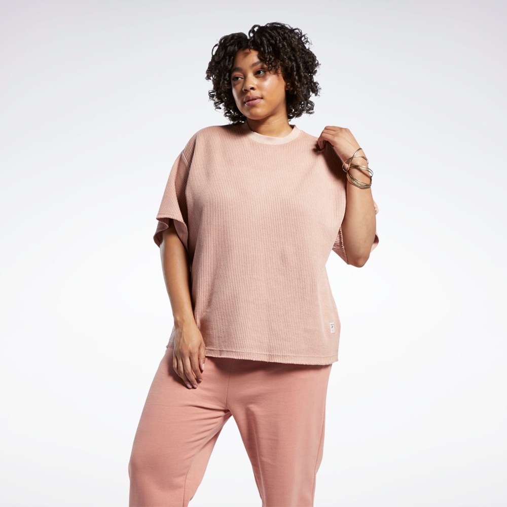 Reebok Reebok Classics Natural Dye Waffle T-Shirt (Plus Size) Koralowe | CXTI-23704