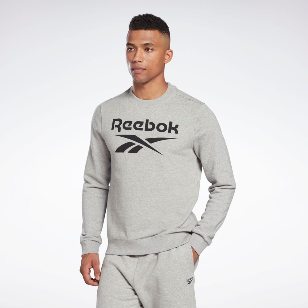 Reebok Reebok Identity Big Logo Crew Szare Czarne | XPJC-30825