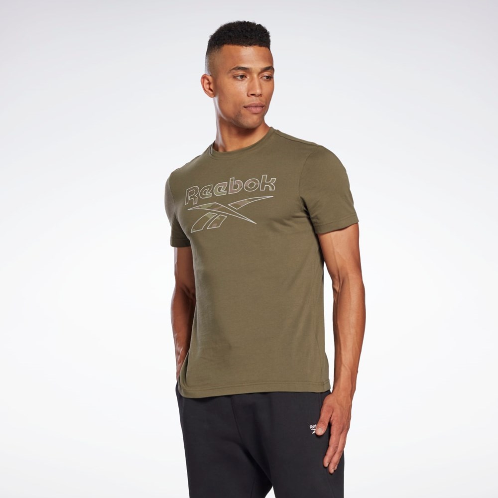 Reebok Reebok Identity Big Logo T-Shirt Zielone | EHYZ-82073