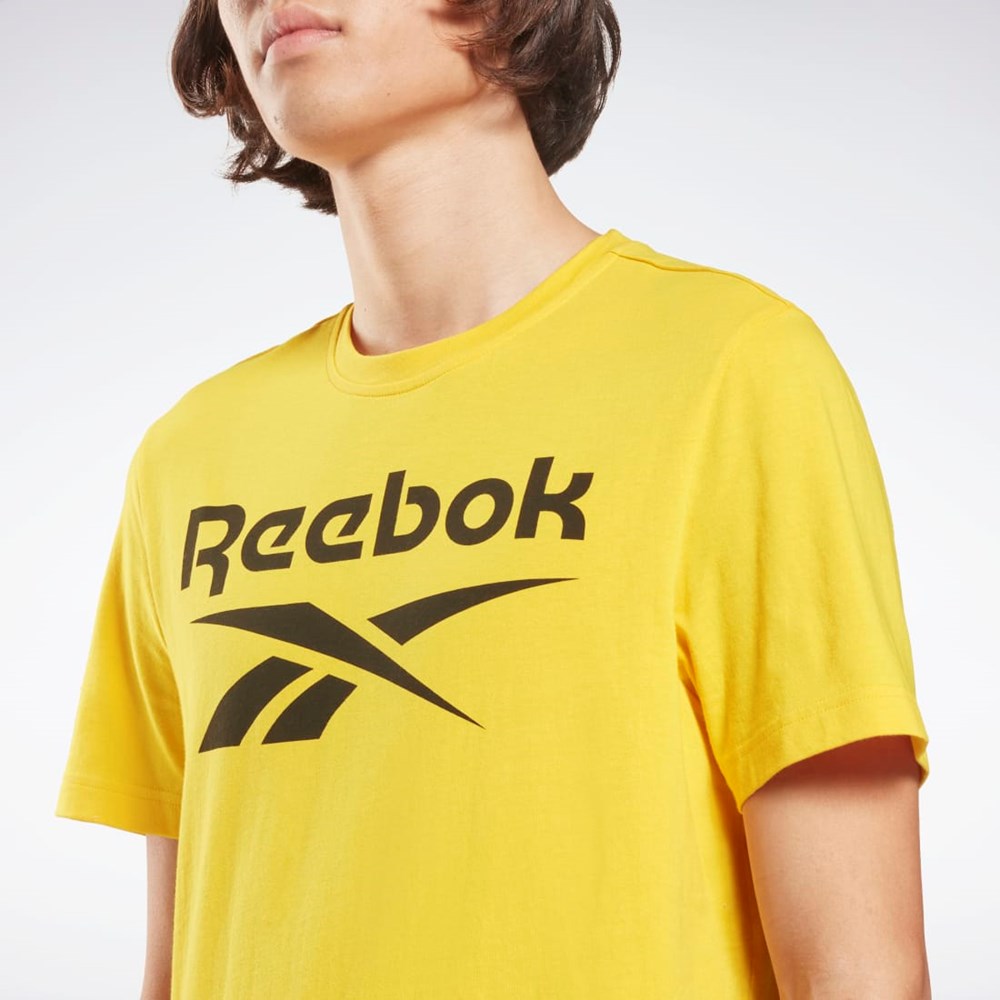 Reebok Reebok Identity Big Logo T-Shirt Żółte | EWVZ-05196