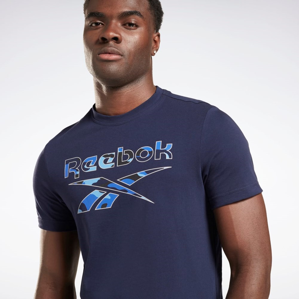 Reebok Reebok Identity Big Logo T-Shirt Granatowe | QGOK-71346