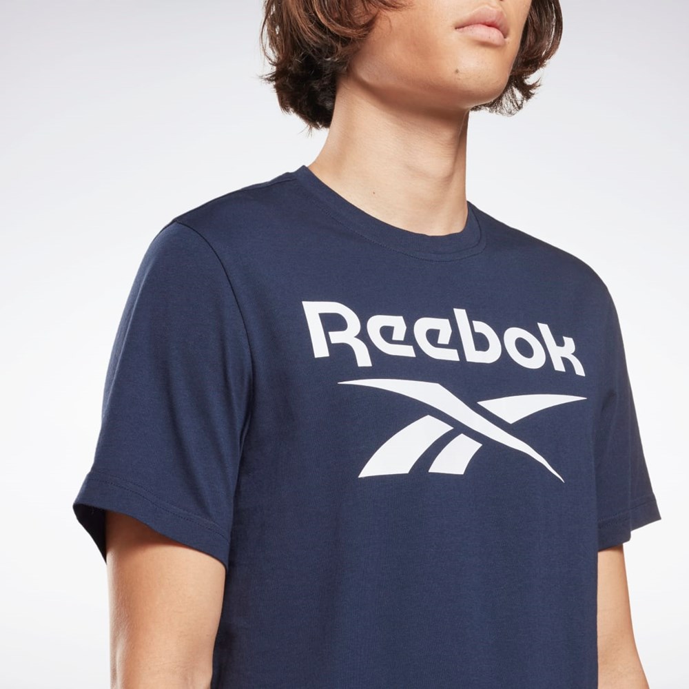 Reebok Reebok Identity Big Logo T-Shirt Granatowe | UPMO-91852