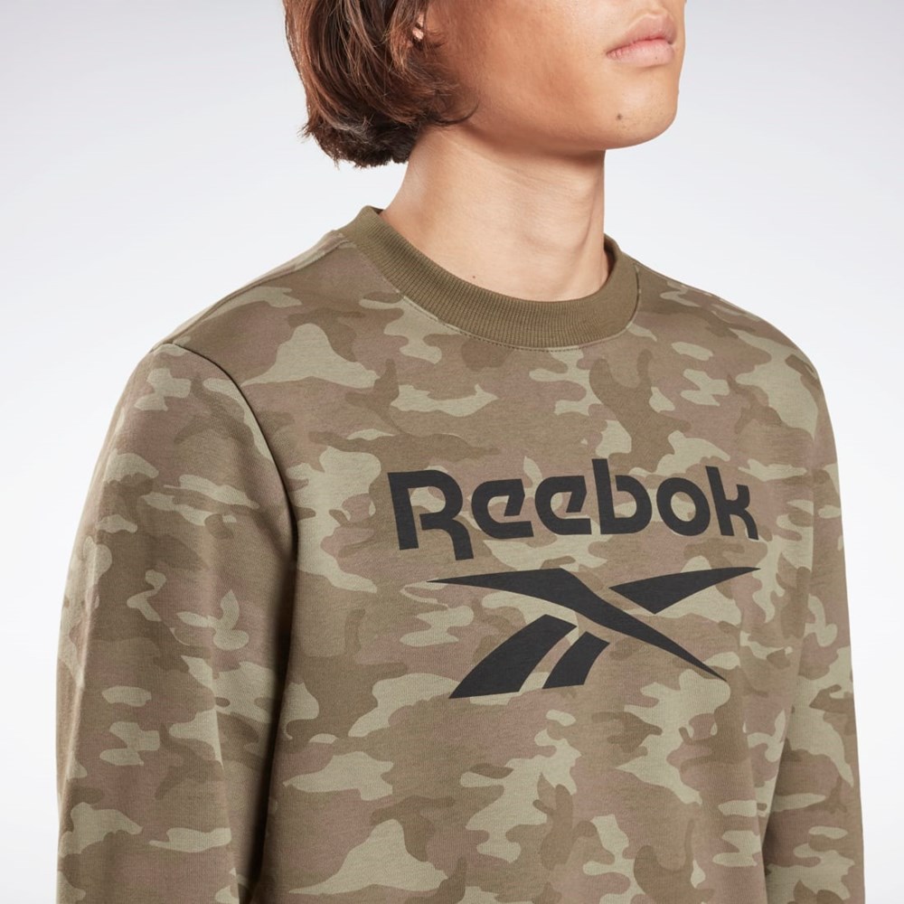 Reebok Reebok Identity Camo Big Logo Crew Sweatshirt Zielone | SZIN-49107