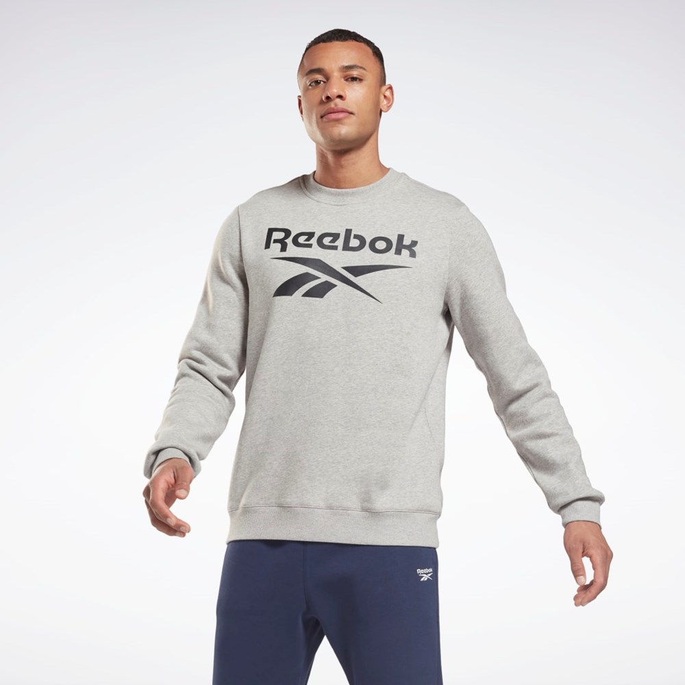 Reebok Reebok Identity Fleece Crew Sweatshirt Szare Czarne | AITM-90314