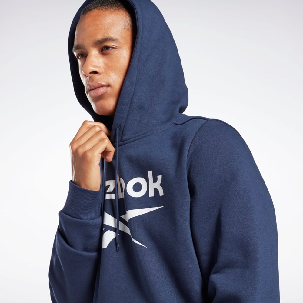 Reebok Reebok Identity Fleece Hoodie Granatowe | NZJK-08392