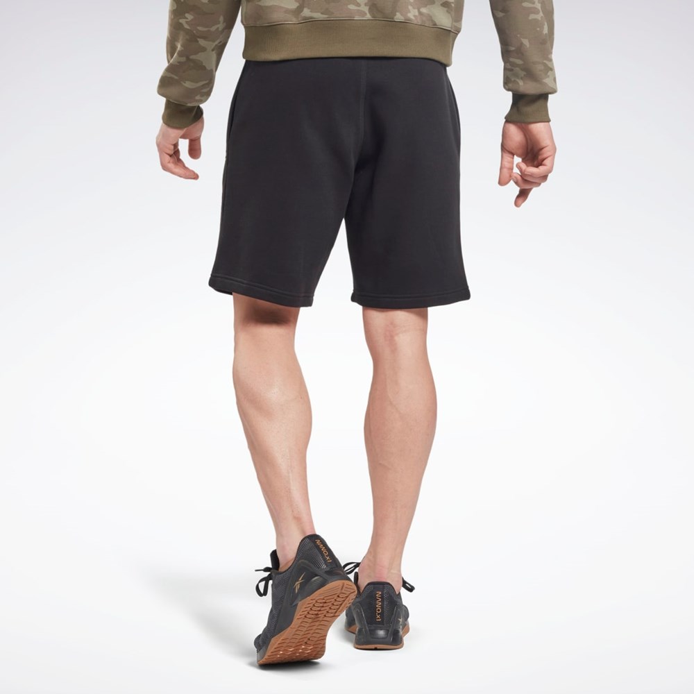 Reebok Reebok Identity Fleece Shorts Czarne | XQVN-30829