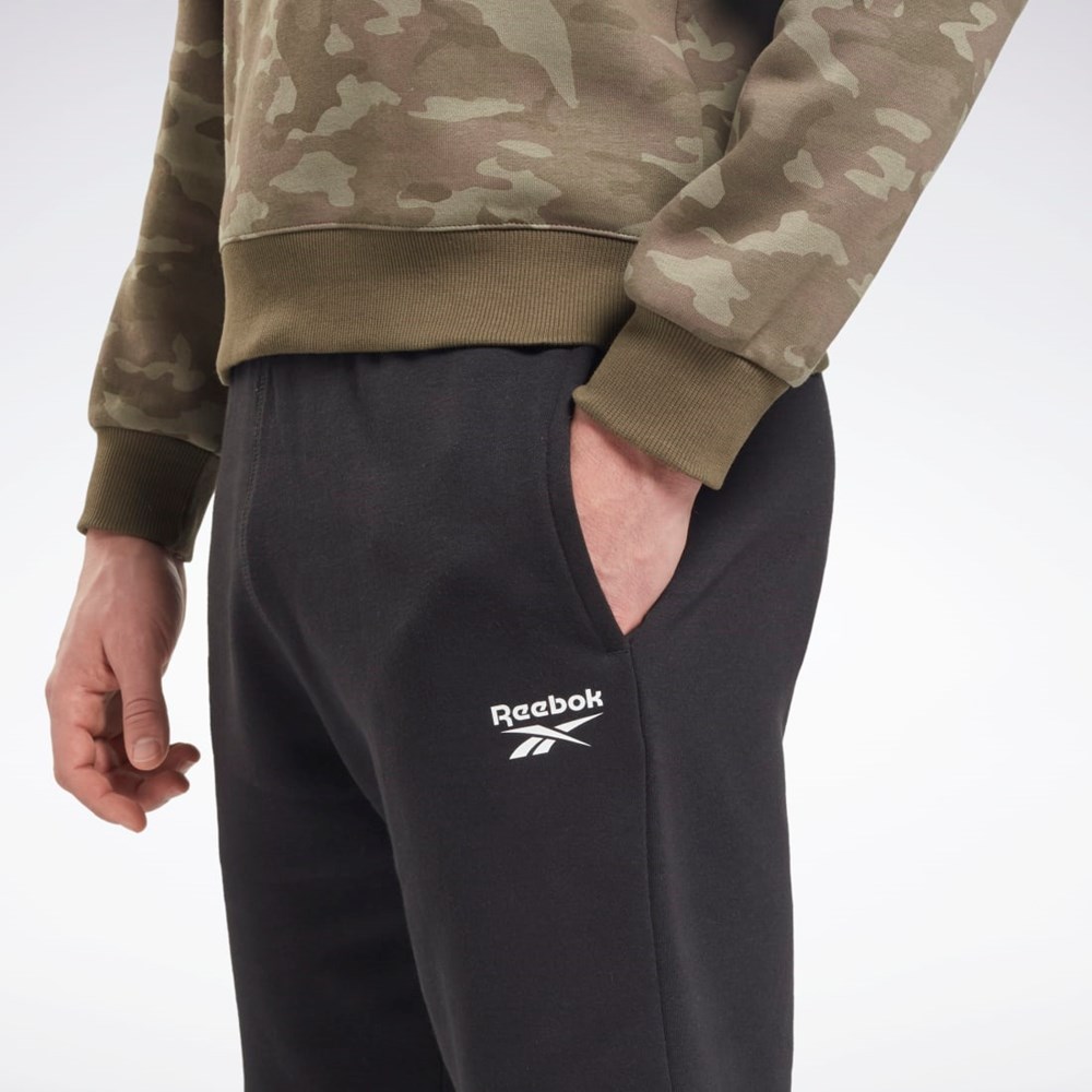 Reebok Reebok Identity Fleece Shorts Czarne | XQVN-30829