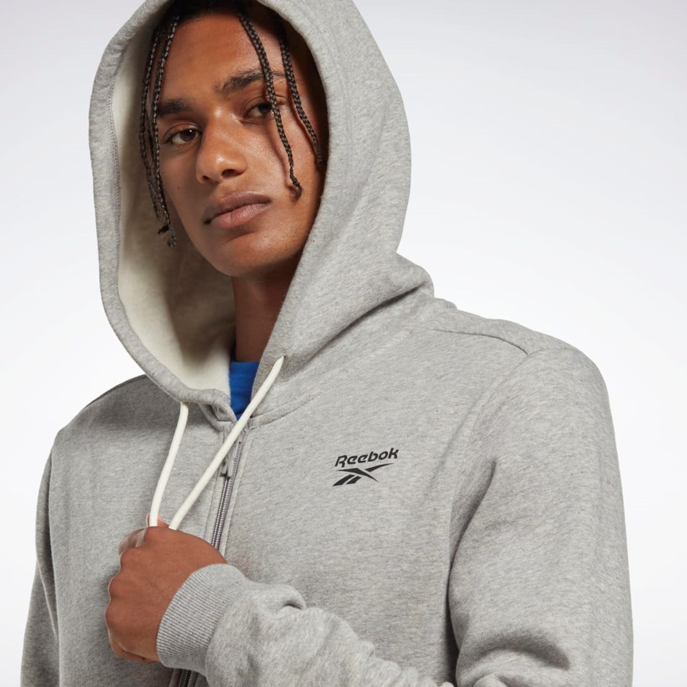 Reebok Reebok Identity Fleece Zip-Up Hoodie Szare | BKIH-79641