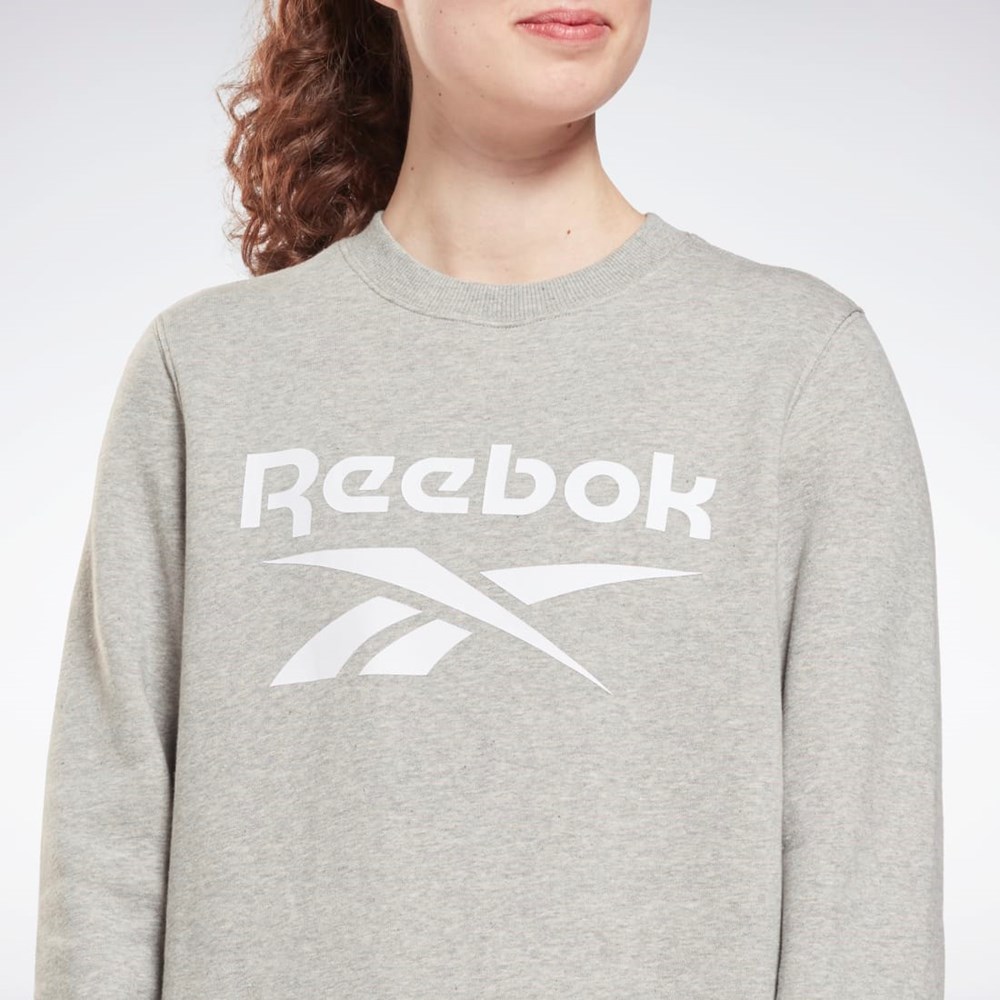 Reebok Reebok Identity Logo Fleece Crew Sweatshirt Szare | ANSI-85410