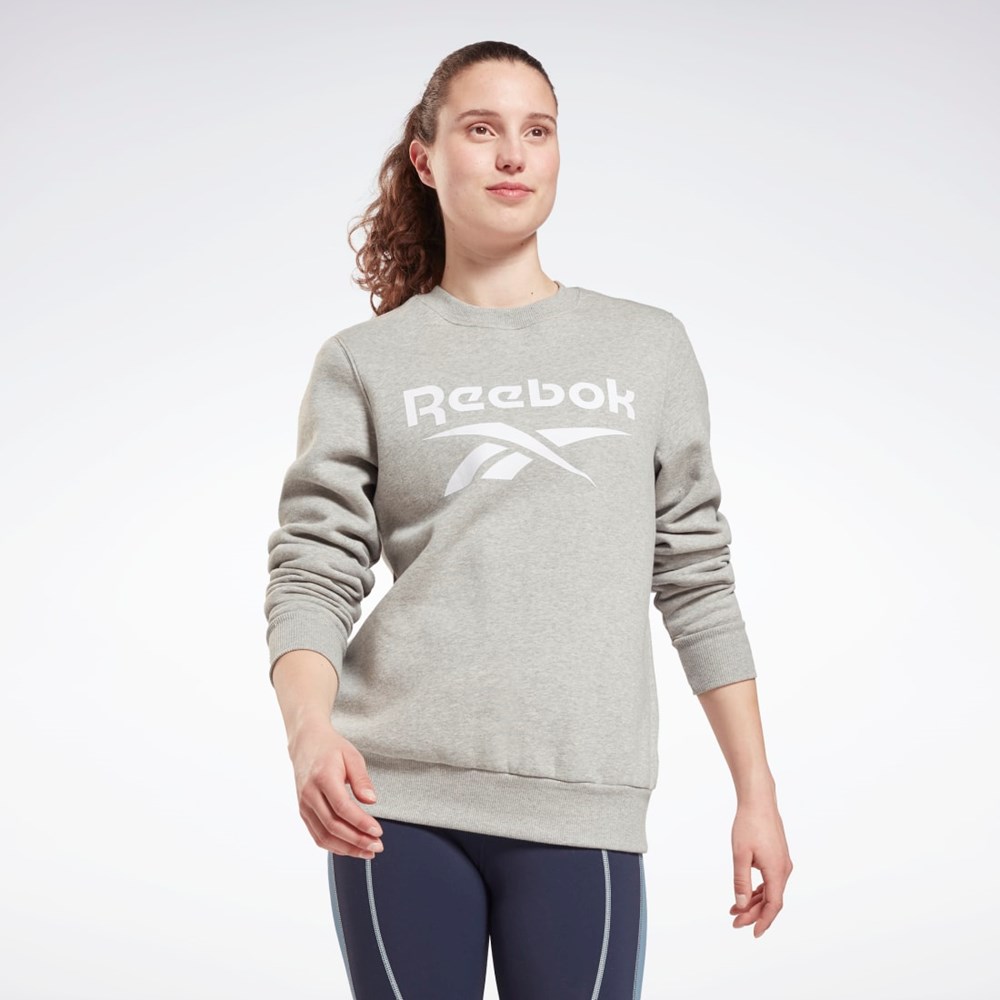 Reebok Reebok Identity Logo Fleece Crew Sweatshirt Szare | ANSI-85410