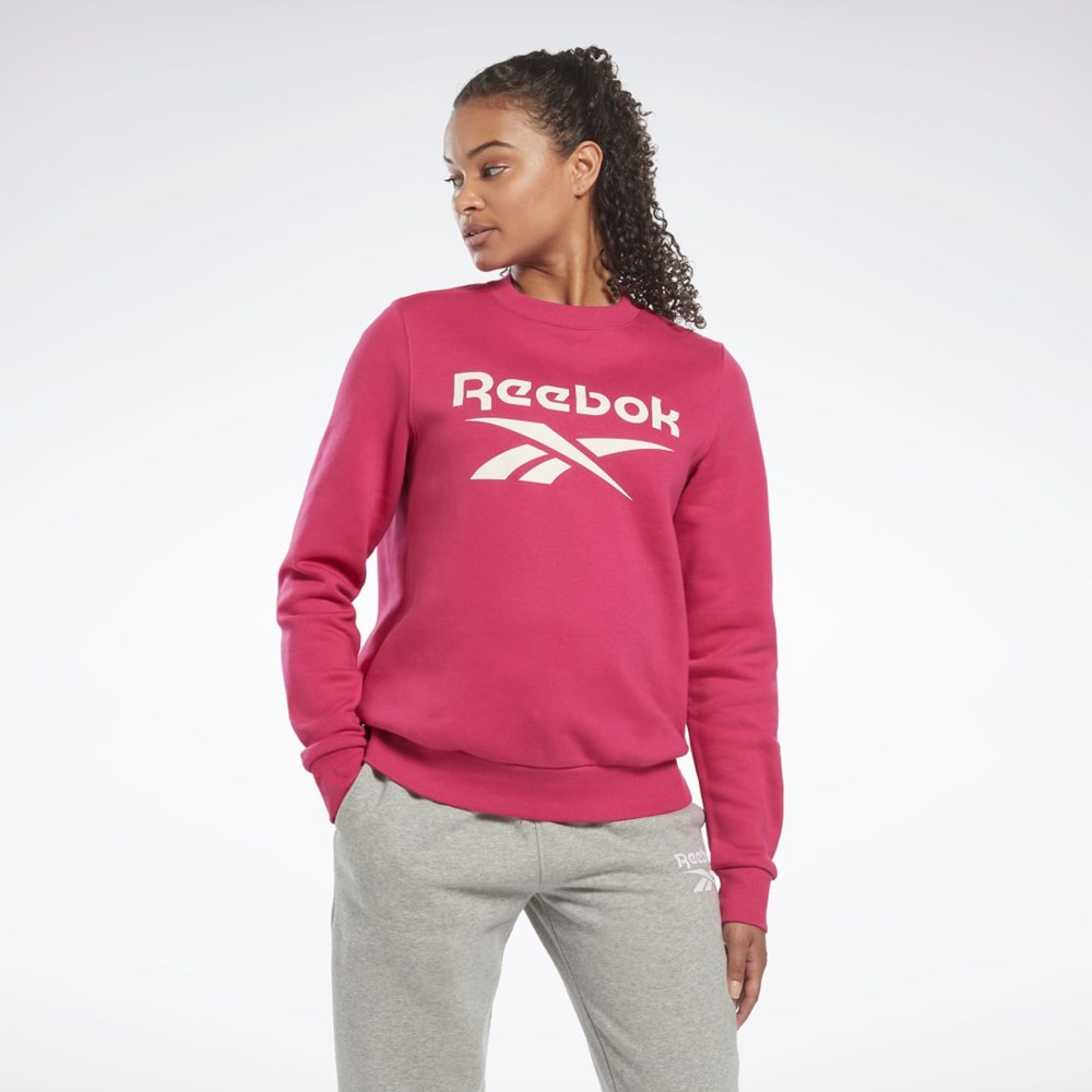 Reebok Reebok Identity Logo Fleece Crew Sweatshirt Różowe | EMYW-67234