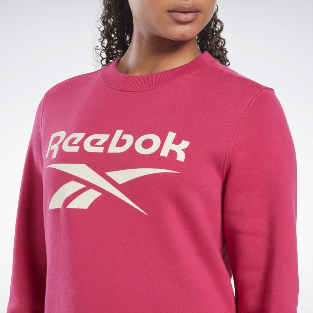 Reebok Reebok Identity Logo Fleece Crew Sweatshirt Różowe | EMYW-67234